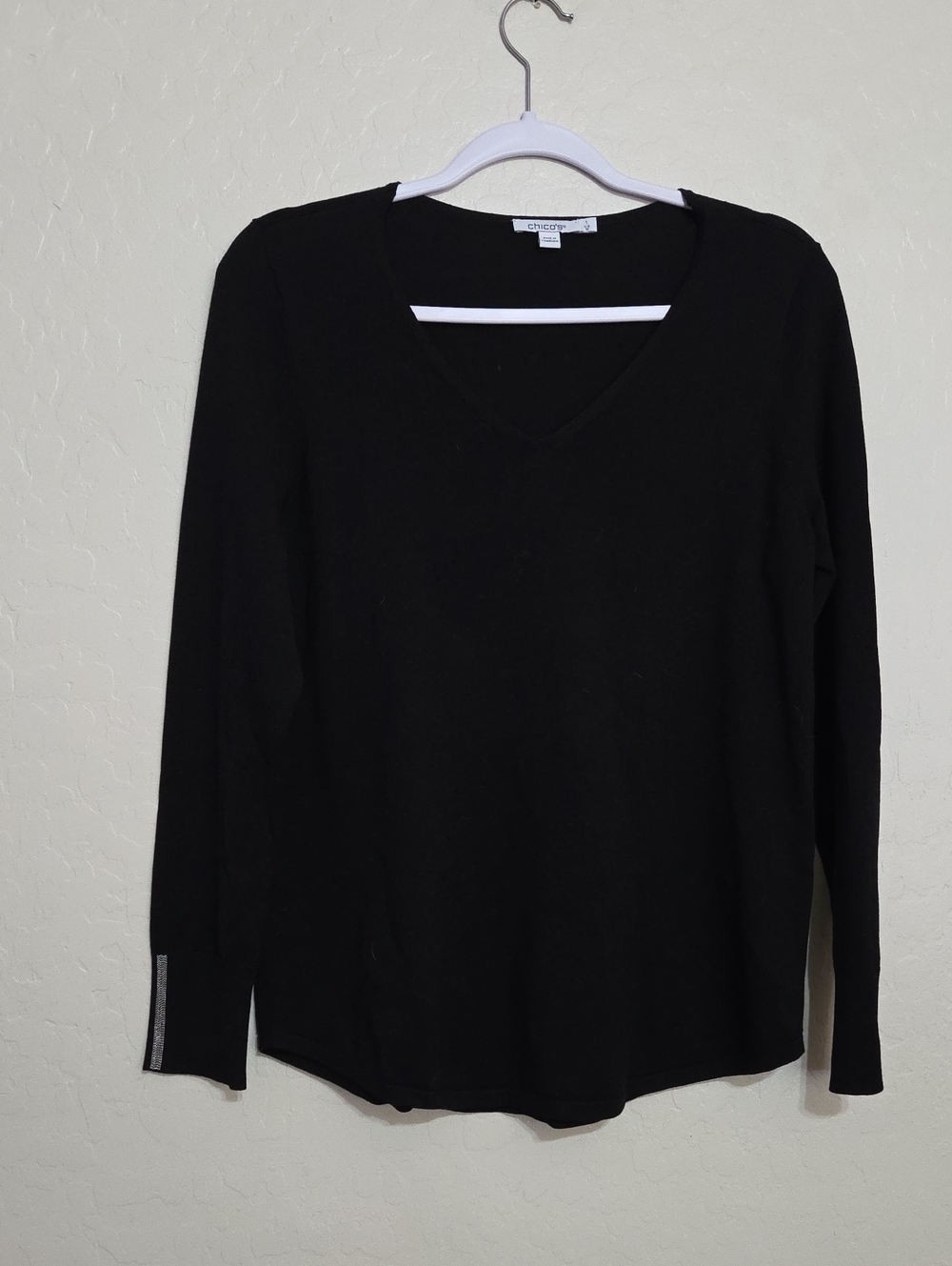 Chico's Black V neck Top
